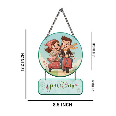 Personalized Couple Wall Hanging Decor You & Me Scooter Ride Theme Home Decor Unique Romantic Gift for Anniversary, Valentine's Day & Wedding – Bedroom & Home Decor Accent